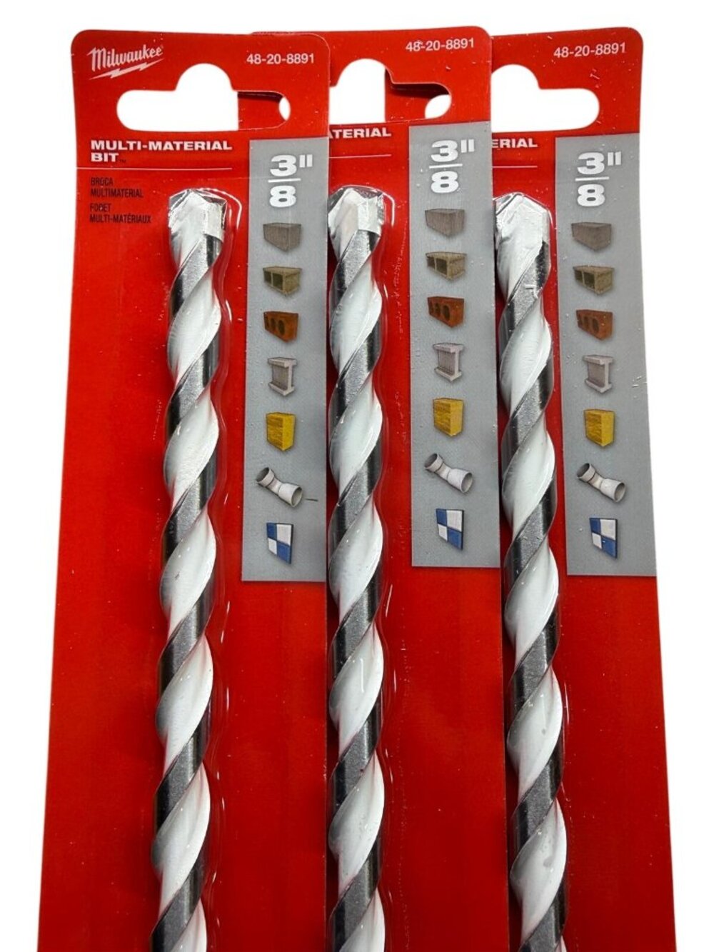 Milwaukee 3-PCS 3/8" x 10" x 12" SHOCKWAVE Impact Duty Carbide Multi-Material Dr